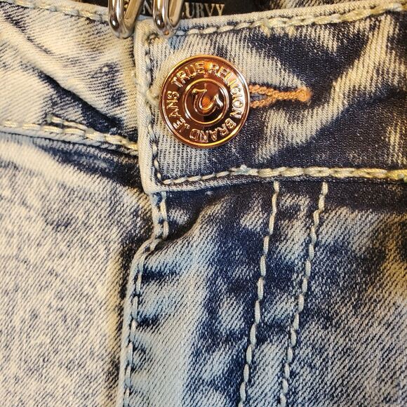 TRUE RELIGION Jennie Curvy Mid Rise Skinny Jeans Women’s Size 30 Acid Light Wash - Picture 13 of 14